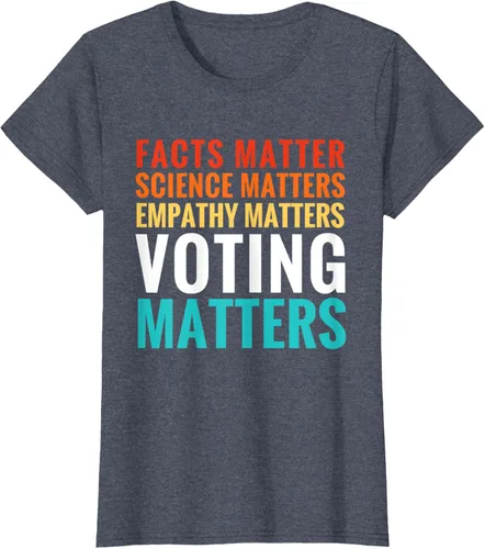 Miniatura 42 de Facts Matter Science Matters Voting Matters - Camiseta demócrata liberal, Negro, S