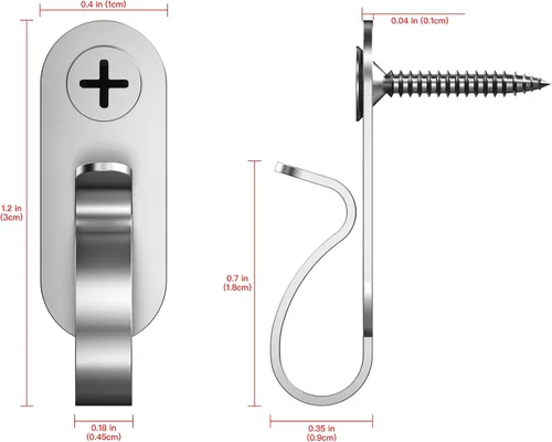 Miniatura 3 de Lewufe Ganchos de cadena de luces, clips de luces de acero inoxidable, ganchos de tornillo para exteriores para fiesta de Navidad, alambre de fácil