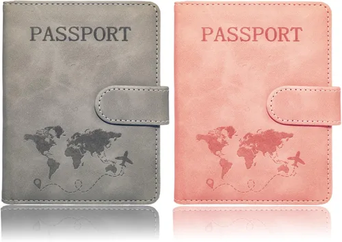 Miniatura 8 de Juego de 2 fundas para pasaporte, Azul, verde, Minimalista