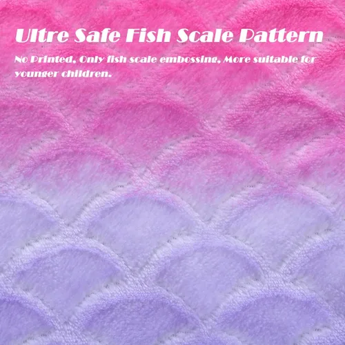 Miniatura 5 de VHOME Manta de Sirena para Niños - Cálida Manta para Sala de Estar y Sofá, Mantas Abraciciosas para Niños, Regalo de Cumpleaños