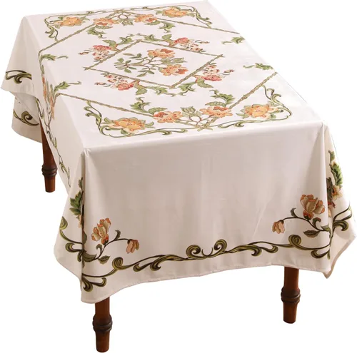 Miniatura 87 de patdrea - Mantel de lino floral, grueso, decorativo y francés para mesas rectangulares o cuadradas, para cocina y comedor, 55 x 79 pulgadas