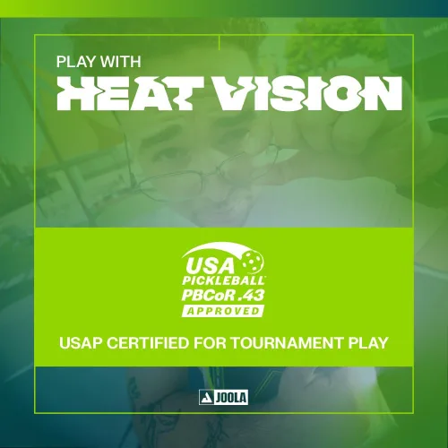Miniatura 5 de JOOLA SCORPEUS Heat Vision 16mm Pala de Pickleball - Forma Estándar - Superficie de Fibra de Carbono Texturizada para Giro - Película SK para Carga