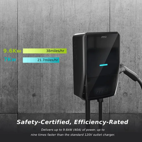 Miniatura 5 de MSI EV Life Type 1 (J1772) NEMA 14-50, cargador de nivel 2, 240V, 40A, 9.6KW, clasificación IP55, resistente al agua y al polvo, IK08 resistente a