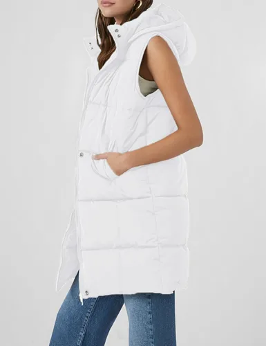 Miniatura 6 de Fiona Jolin Chaleco largo acolchado con capucha para mujer, abrigos de invierno acolchados sin mangas, chaquetas hinchadas
