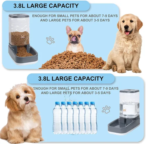 Miniatura 5 de Elevon Comedero Automático para Gatos, Juego de Cuenco Dispensador de Comida y Agua por Gravedad para Perros Pequeños y Medianos, Comedero