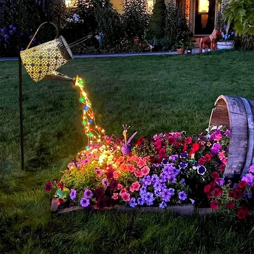 Miniatura 11 de VOOKRY - Regadera solar con luces, linternas solares grandes para colgar al aire libre, impermeable, decoración de jardín para el patio, césped