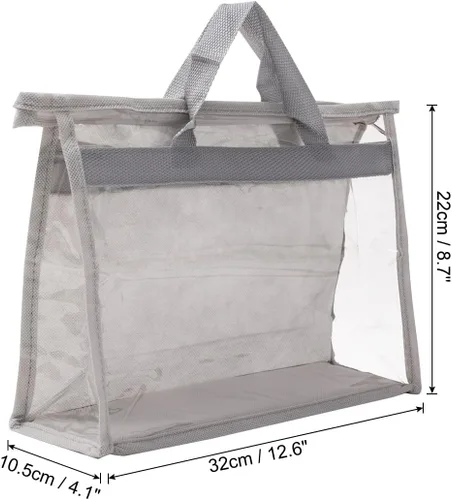 Miniatura 2 de PATIKIL Bolsas de polvo para bolso, organizador de almacenamiento transparente para bolso, tamaño S, PVC, a prueba de polvo, protector transparente