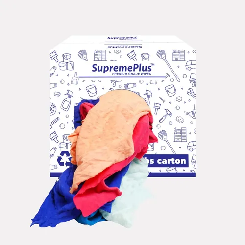 Miniatura 2 de Trapos de limpieza de camisetas de color reciclado (caja de 600 libras de palé de 60 x 10 libras) en trapos de algodón de color caja, perfectos