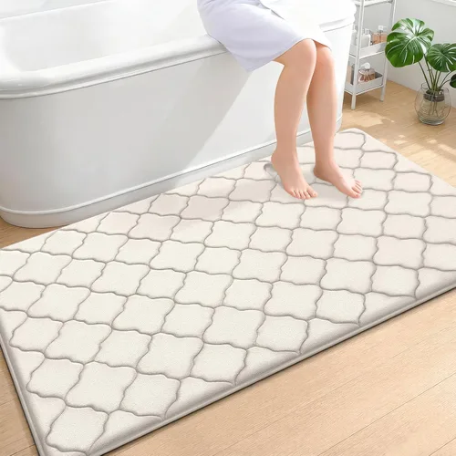 Miniatura 280 de OLANLY Alfombra de Baño de Espuma Viscoelástica de 24 x 16 pulgadas, Ultra Suave y Absorbente, Alfombras de Baño Antideslizantes, Cómodas, Lavables
