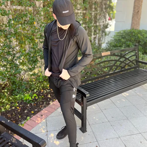 Miniatura 6 de BROKIG Pantalones deportivos ligeros para hombre pantalones deportivos de entrenamiento con bolsillo con cremallera pantalones elásticos para correr