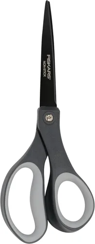 Fiskars Tijeras de 8 pulgadas con Empuñadura Cómoda Antiadherentes de Titanio para Todo Uso - Cuchillas de Acero Inoxidable para Tareas de Corte