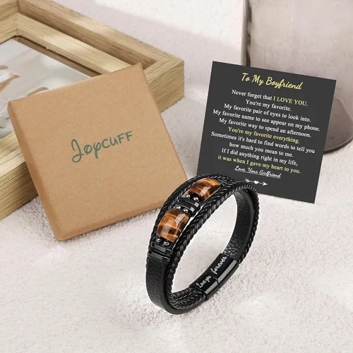 Miniatura 7 de Regalo para hombre, para papá, novio, hijo, nieto, hermano, te amo para siempre, ojo de tigre, día del padre, cumpleaños, aniversario, Navidad