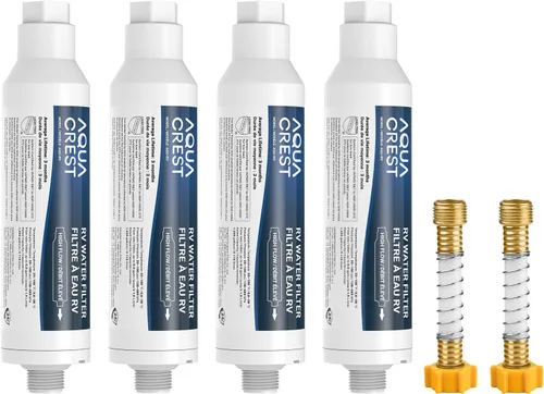 Miniatura 11 de AQUA CREST Filtro de agua para caravana, filtro de agua en línea RV con certificado NSF, reduce el cloro, el mal sabor y el olor, ideal para jardín