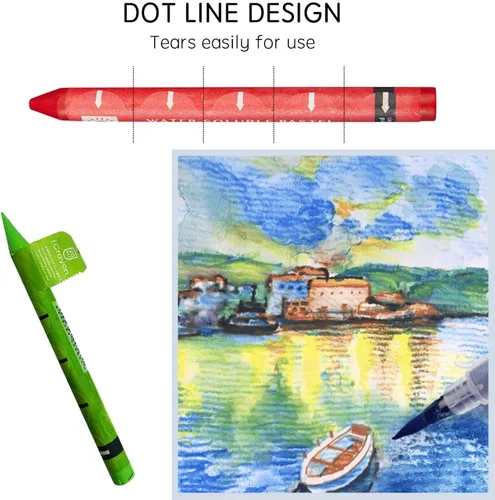 Miniatura 6 de iCrayon 25 colores pasteles solubles en agua, juego de pastel de acuarela para principiantes y aficionados, incluye sacapuntas, paleta y pincel