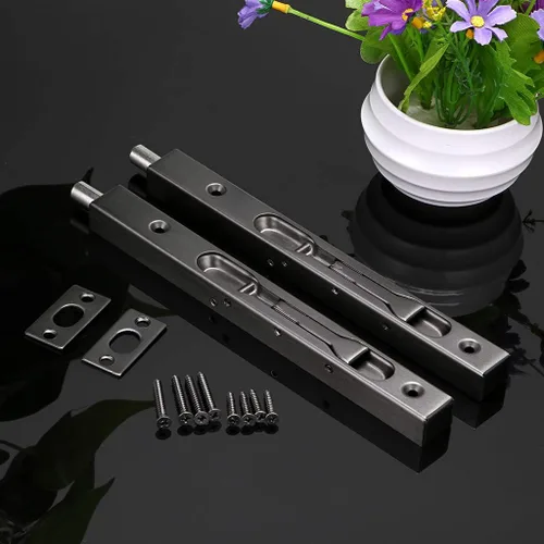 Miniatura 2 de Sumnacon 2 pernos de puerta de 8 pulgadas, cerraduras de puerta francesa de seguridad ocultas de acero inoxidable con herrajes, pernos de metal