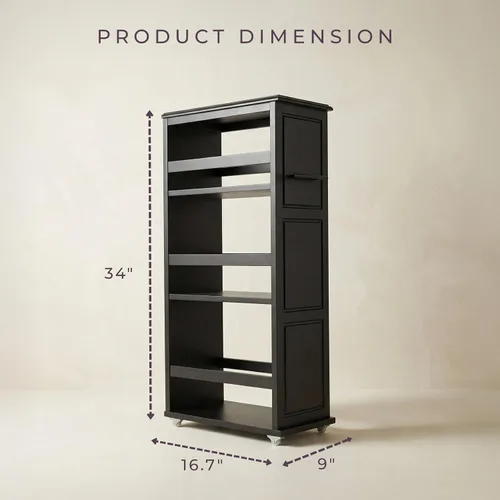 Miniatura 2 de Lavish Home Carrito de almacenamiento delgado de 3 niveles, carrito rodante estrecho de 16.7 x 9 pulgadas con asa y ruedas para baño, lavandería