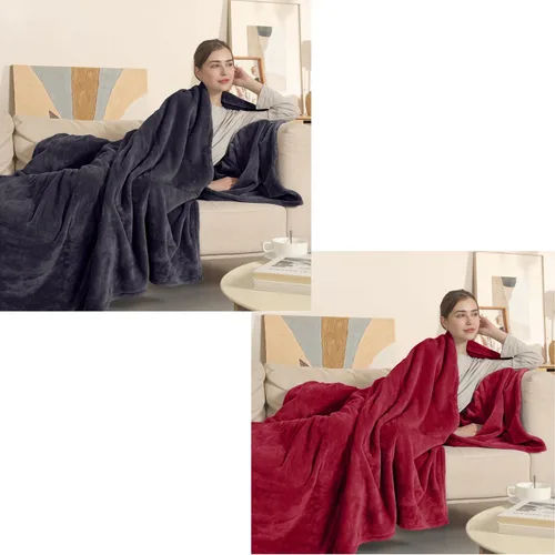 COZYTY Manta eléctrica tamaño matrimonial, manta térmica con 6 niveles de calefacción y 1-10 horas de apagado automático, franela súper suave, 72 x