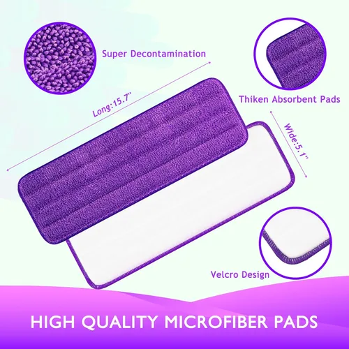 Miniatura 3 de Almohadillas reutilizables para mopa eléctrica compatibles con Swiffer PowerMop - Recambios de almohadillas Swifter Power Mop - Almohadillas