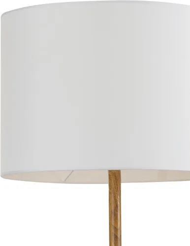 Miniatura 8 de Globe Electric Novogratz x Globe Harrington - Lámpara de pie de 65 pulgadas, base de madera sintética de 2 tonos, pantalla de tela blanca