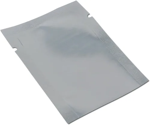 Miniatura 5 de Bolsa de papel de aluminio plateado, sellado térmico, para ventana delantera, de plástico, con parte superior abierta, bolsa de Mylar