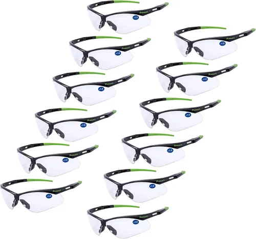 Miniatura 55 de ProtectX Anteojos de seguridad clásicos, lentes antivaho resistentes a los arañazos, gafas protectoras para el trabajo, interior/exterior, ANSI Z87.1