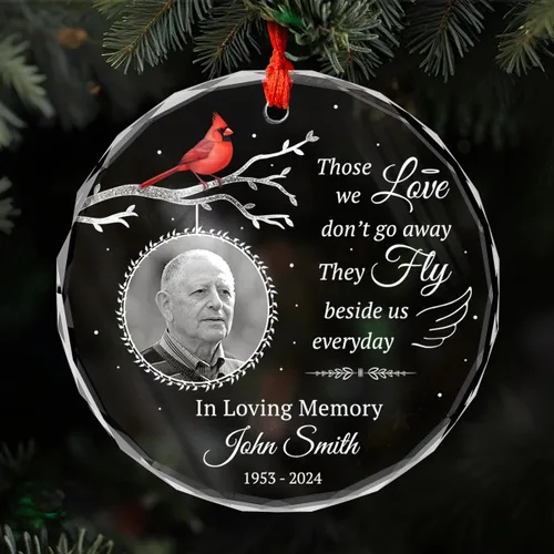 Miniatura 8 de Adorno conmemorativo personalizado de foto personalizado Cardinal de acrílico para regalo conmemorativo de condolencia de ser querido, recuerdo