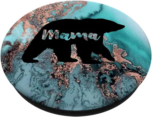Miniatura 2 de Teal Rose Mama Bear Watercolor PopSockets - Agarre y soporte para teléfonos y tabletas