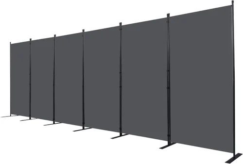 Miniatura 21 de CHOSENM Divisor de pared, 4 paneles divisores de habitación y pantallas de privacidad plegables con pies de soporte más anchos, pantalla de Gris