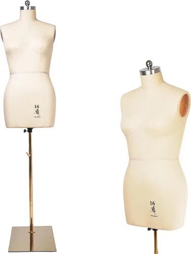 Miniatura 11 de Cuerpo de maniquí de espuma de alta densidad para mujer, talla 10, para coser y fijar (Beige, 10)