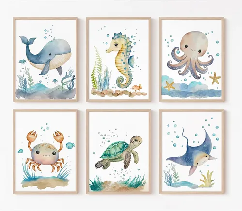 Miniatura 18 de Joocrise Juego de Arte de Pared de Camiones para Niños Set de 6 Decoración de Pared en Lienzo de Vehículos Camiones Arte de Pared de Construcción