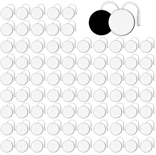 Miniatura 8 de TENS - Almohadillas redondas de electrodos SM de 2 x 2 pulgadas, 20 piezas reutilizables de 50 usos, almohadillas de repuesto de pasador de 0.079