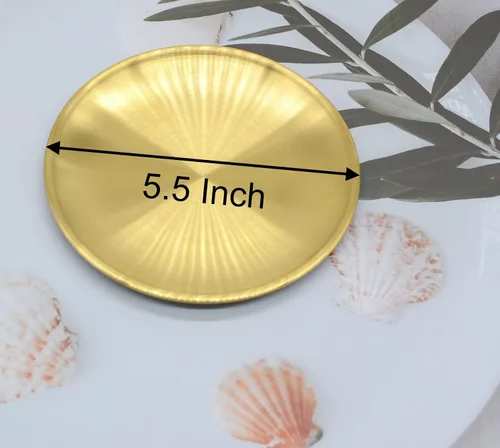 Miniatura 2 de 6 Piezas Bandejas Circulares para Baratijas de 5.5 Pulgadas, Acero Inoxidable Dorado, para Bandejas de Servir Almacenamiento de Toallas Plato