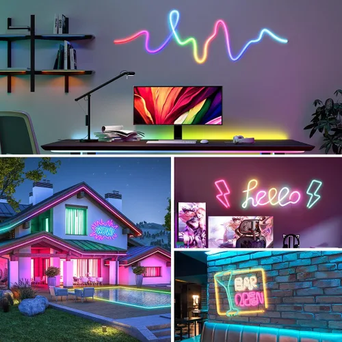 Miniatura 2 de BTF-LIGHTING 9.8 pies WS2811 WS2812B IC RGB 360 Grados Tira LED de Colores Neon Flexible de Silicona de Nylon con Patrón Reticulado IP67 Impermeable