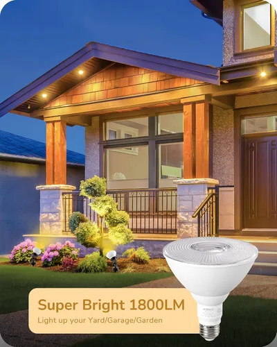 Miniatura 2 de EDISHINE PAR38 Bombillas LED de inundación para exteriores, paquete de 2 unidades, equivalente a 120 W, regulable, impermeable, bombilla LED