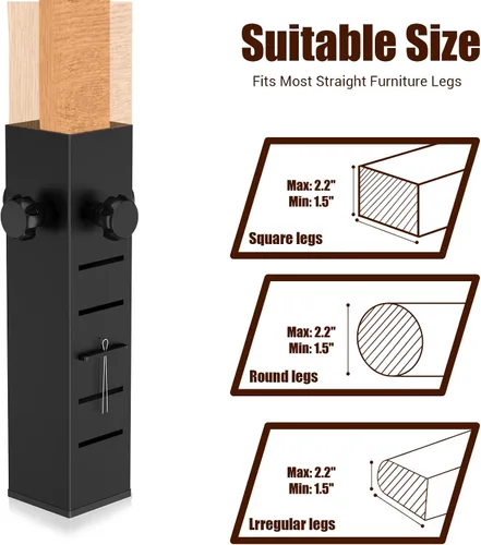 Miniatura 7 de Extensores de cama resistentes para dormitorio, aumenta el espacio de almacenamiento debajo de la cama, se adapta a patas de cama de 1.5 a 2.2