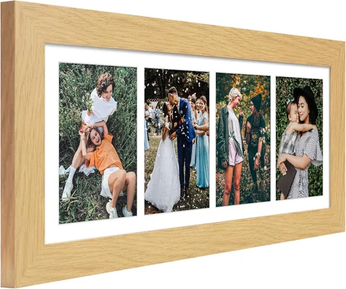 Miniatura 761 de Marcos de Fotos Collage de 13.5X15.5 con 7 Aberturas para Fotos de 4X6, Marco de Fotos Múltiples con Paspartú para Decoración de Pared, Grano