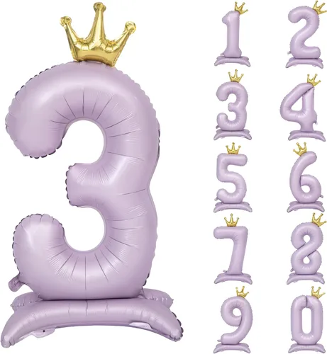 Miniatura 55 de Globos de aluminio grandes con corona negra número 0 para niños y niñas, cumpleaños, boda, aniversario, fiesta, baby shower, suministros 0