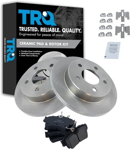 Miniatura 160 de TRQ Kit de rotor de freno trasero y pastillas de cerámica Posi premium compatible con camioneta Chevy GMC