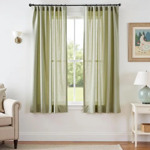 Miniatura 113 de JINCHAN Cortinas de lino de 108 pulgadas de largo, juego de 2 paneles, cortinas de ventana para sala de estar y dormitorio, cortinas