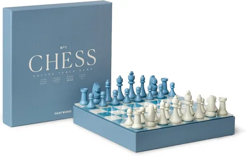Miniatura 9 de PrintWorks Art of Chess – Juego de ajedrez de madera en blanco y negro con tablero acrílico – Elegante juego de mesa de café para adultos y familias