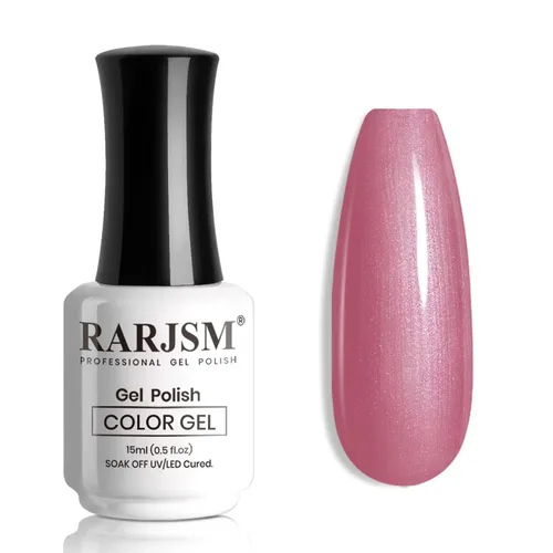 Miniatura 30 de RARJSM Esmalte de Uñas en Gel Rosa con Purpurina Nude, Rosa Brillante con Pigmento Dorado Brillante, Esmalte de Uñas en Gel Gelatinoso Transparente