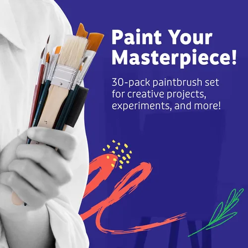 Miniatura 2 de Artlicious Pinceles de pintura, juego de pintura acrílica y pinceles de pintura para detalles para niños, uso con manualidades, acuarela, óleo