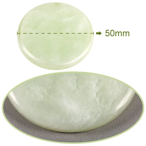 Miniatura 2 de Bememo 2 piezas de piedra de jade para extensión de pestañas de pegamento de pestañas redondas de jade verde para azulejos de pestañas adhesivas