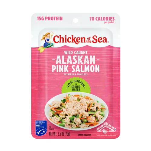 Miniatura 21 de Chicken of the Sea Salmón rosa de Alaska, paquetes de 2.5 oz. (Caja de 12), salmón capturado en la naturaleza, condimento para bagel de todo tipo
