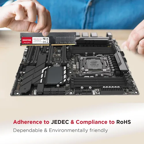 Miniatura 6 de RAM DDR4: kit GIGASTONE de 64 GB (4 x 16 GB) DDR4 3200 MHz (2933 MHz o 2666 MHz) PC4-25600 (PC4-23400, 21300) CL22 1.2V UDIMM 288 pines sin búfer