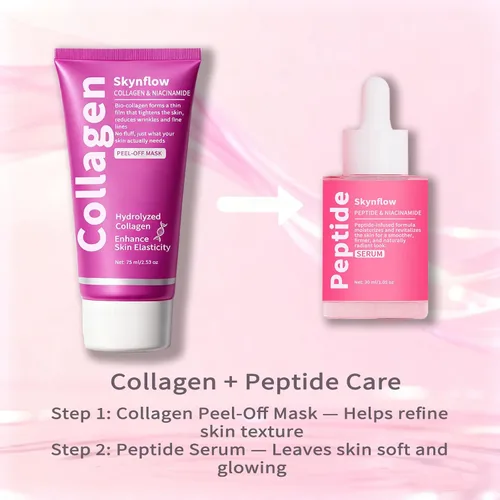 Miniatura 7 de Mascarilla facial de colágeno y péptidos y suero PDRN, mascarilla de envoltura nocturna con colágeno hidrolizado y niacinamida para mayor