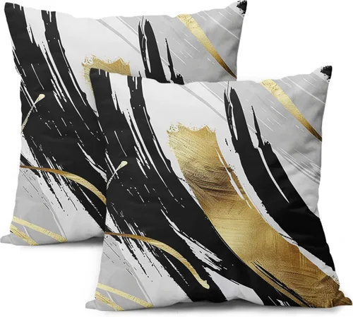 Miniatura 9 de Kawani Juego de 2 fundas de almohada de 18 x 18 pulgadas con diseño abstracto y moderno de graffiti con cremallera, juego de 2 fundas de almohada