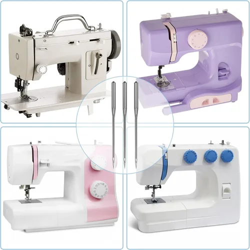 Miniatura 6 de 50 piezas de agujas de máquina de coser universales tamaño 90/14, agujas de máquina de coser resistentes para bordado de cuero y jeans, compatibles
