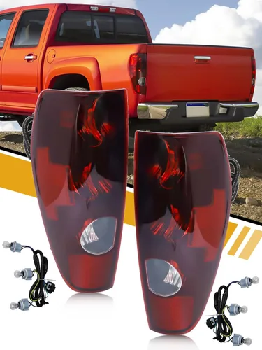 Miniatura 6 de Conjunto de luces traseras en par compatible con Chevrolet Colorado/GMC Canyon 2004-2012, repuesto de lámpara trasera de freno halógeno estilo OE
