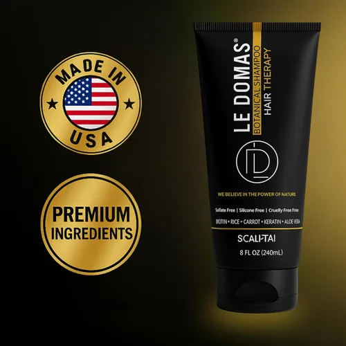Miniatura 8 de Le Modas Champú botánico para el crecimiento del cabello, champú natural sin sulfato con aloe vera y arroz, anticaspa y apoyo contra la pérdida